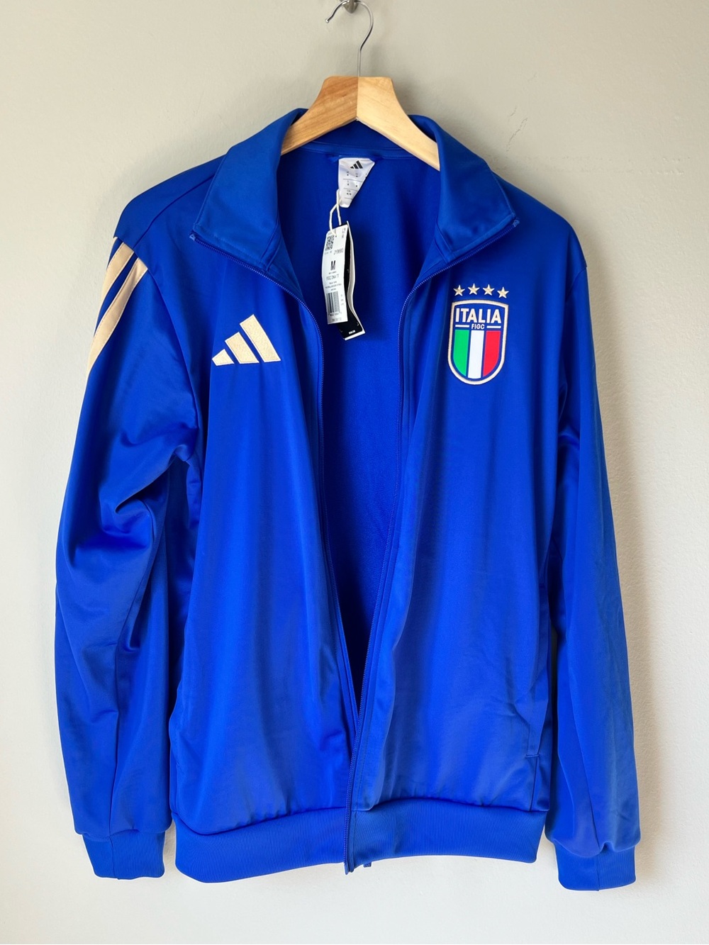 Adidas Italia Blue Track Jacket Size M NEW!!